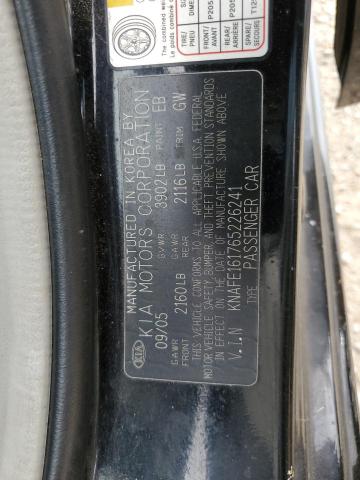 Photo 14 from auction – 2006 KIA SPECTRA5 with VIN KNAFE161765226241