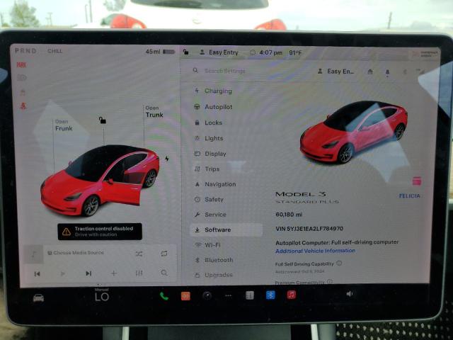 Photo 9 from auction – 2020 TESLA MODEL 3 with VIN 5YJ3E1EA2LF784970