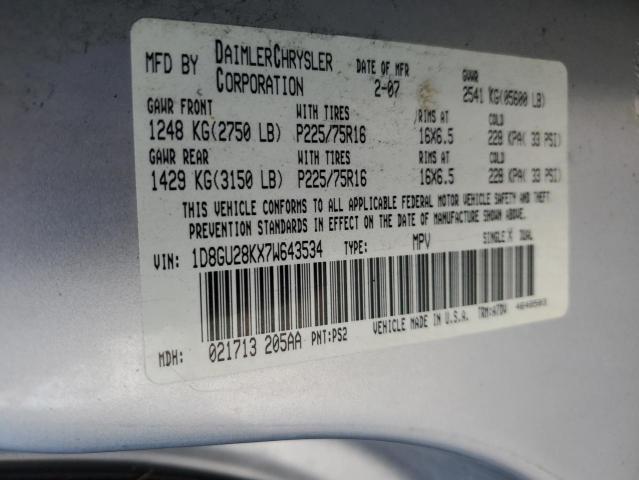 Photo 14 from auction – 2007 DODGE NITRO SXT with VIN 1D8GU28KX7W643534