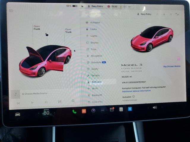 Photo 9 from auction – 2019 TESLA MODEL 3 with VIN 5YJ3E1EBXKF521567
