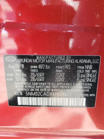 Photo 14 from auction – 2019 HYUNDAI SANTA FE S with VIN 5NMS2CADXKH024671