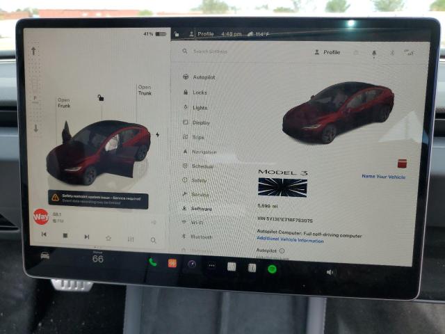 Photo 9 from auction – 2024 TESLA MODEL 3 with VIN 5YJ3E1ET1RF783075
