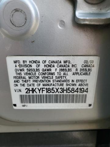Photo 14 from auction – 2003 HONDA PILOT EXL with VIN 2HKYF185X3H584194