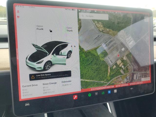 Photo 9 from auction – 2021 TESLA MODEL Y with VIN 5YJYGDEE2MF065739