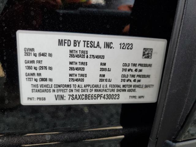 Photo 14 from auction – 2023 TESLA MODEL X with VIN 7SAXCBE65PF430023