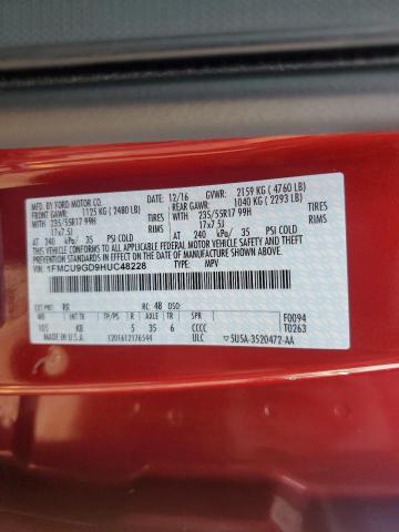 Photo 14 from auction – 2017 FORD ESCAPE SE with VIN 1FMCU9GD9HUC48228