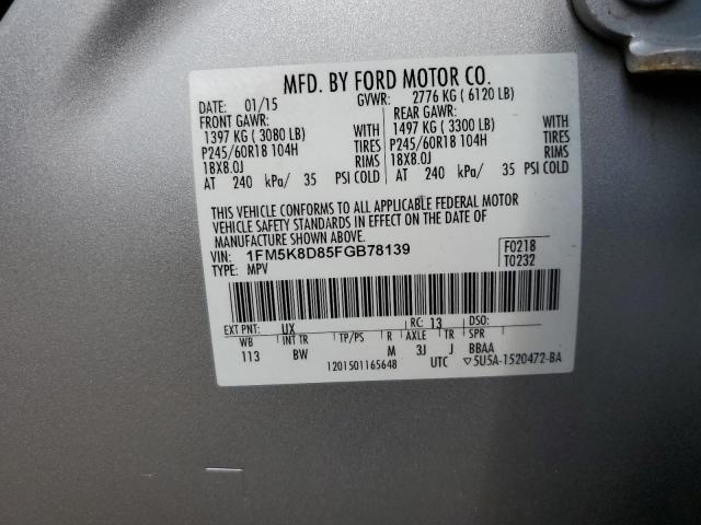 Photo 14 from auction – 2015 FORD EXPLORER X with VIN 1FM5K8D85FGB78139