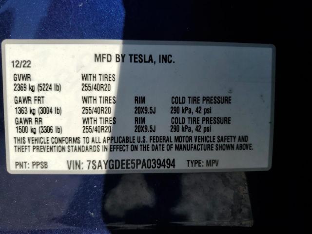 Photo 14 from auction – 2023 TESLA MODEL Y with VIN 7SAYGDEE5PA039494
