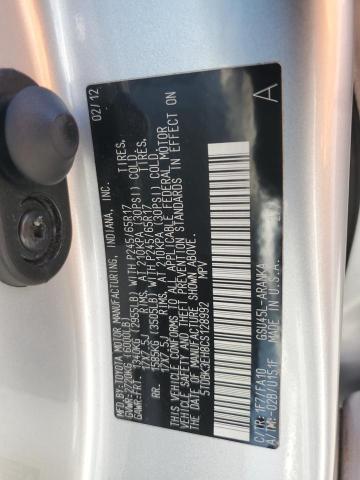 Photo 14 from auction – 2012 TOYOTA HIGHLANDER with VIN 5TDBK3EH8CS128992