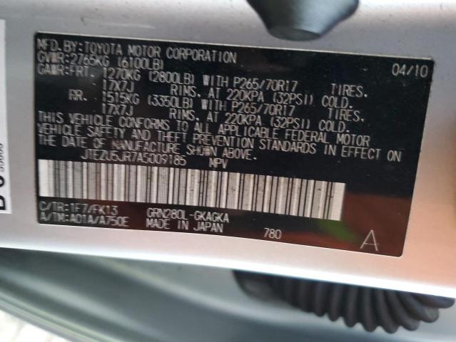 Photo 14 from auction – 2010 TOYOTA 4RUNNER SR with VIN JTEZU5JR7A5009185
