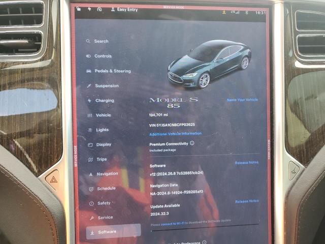 Photo 9 from auction – 2012 TESLA MODEL S with VIN 5YJSA1CN8CFP02625