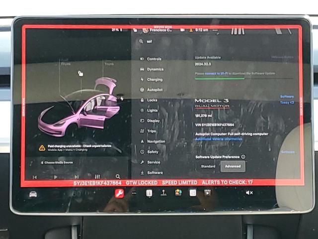 Photo 9 from auction – 2019 TESLA MODEL 3 with VIN 5YJ3E1EB1KF437864
