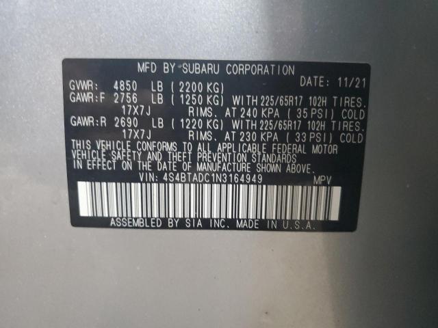 Photo 14 from auction – 2022 SUBARU OUTBACK PR with VIN 4S4BTADC1N3164949