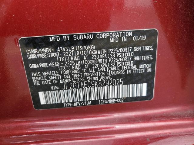 Photo 14 from auction – 2019 SUBARU CROSSTREK with VIN JF2GTAEC9K8292025