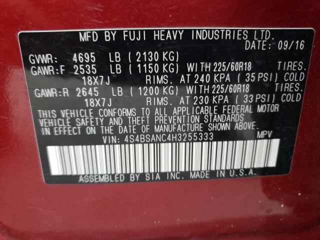Photo 14 from auction – 2017 SUBARU OUTBACK 2. with VIN 4S4BSANC4H3255333