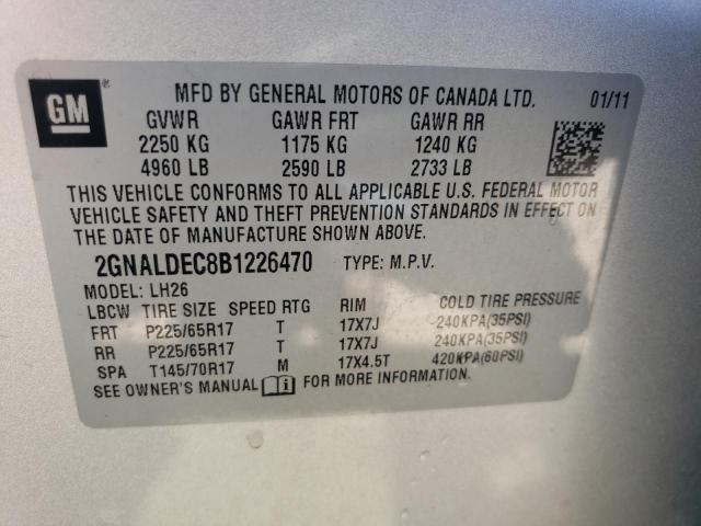 Photo 14 from auction – 2011 CHEVROLET EQUINOX LT with VIN 2GNALDEC8B1226470