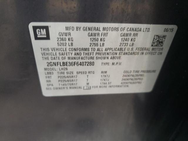 Photo 14 from auction – 2015 CHEVROLET EQUINOX LT with VIN 2GNFLBE36F6407280