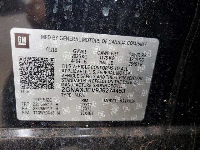 Photo 14 from auction – 2018 CHEVROLET EQUINOX LT with VIN 2GNAXJEV9J6274453