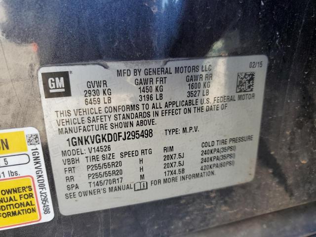Photo 14 from auction – 2015 CHEVROLET TRAVERSE L with VIN 1GNKVGKD0FJ295498