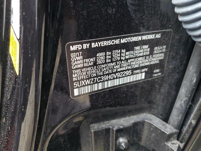 Photo 14 from auction – 2017 BMW X3 SDRIVE2 with VIN 5UXWZ7C39H0V92295