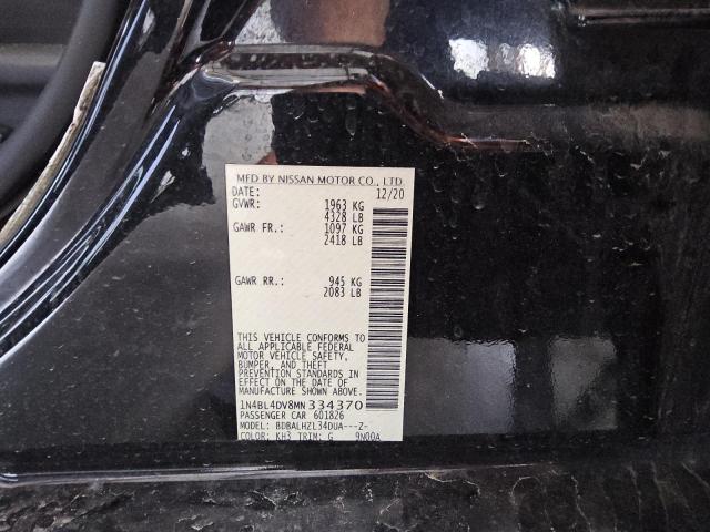 Photo 10 from auction – 2021 NISSAN ALTIMA SV with VIN 1N4BL4DV8MN334370