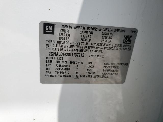 Photo 14 from auction – 2016 CHEVROLET EQUINOX LT with VIN 2GNALDEK3G1137212