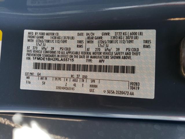 Photo 14 from auction – 2024 FORD BRONCO BLA with VIN 1FMDE1BH2RLA55715