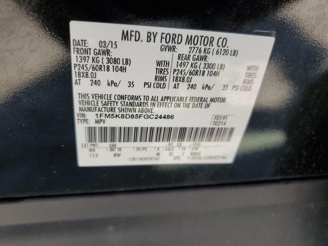 Photo 14 from auction – 2015 FORD EXPLORER X with VIN 1FM5K8D85FGC24486