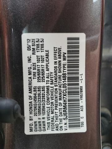 Photo 14 from auction – 2012 HONDA CR-V EXL with VIN 5J6RM4H7XCL051488