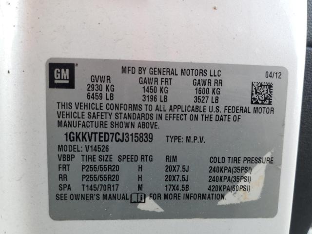 Photo 14 from auction – 2012 GMC ACADIA DEN with VIN 1GKKVTED7CJ315839