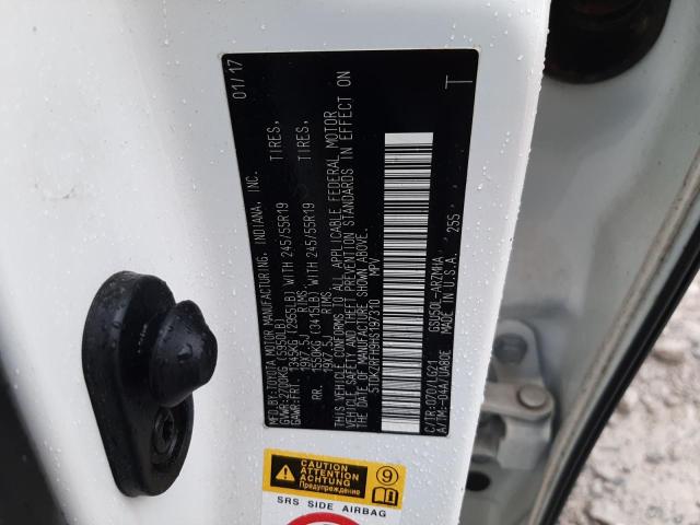 Zdjęcie 14 z aukcji – 2017 TOYOTA HIGHLANDER z VIN 5TDKZRFH9HS197310