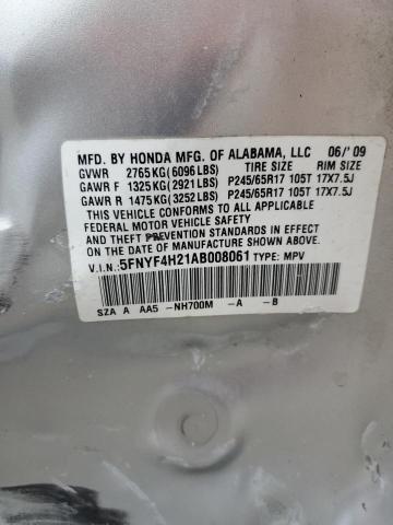 Photo 14 from auction – 2010 HONDA PILOT LX with VIN 5FNYF4H21AB008061