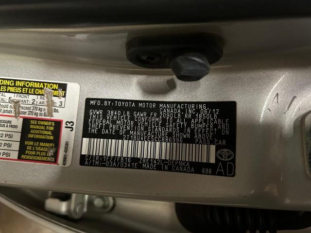 Photo 10 from auction – 2012 TOYOTA COROLLA BA with VIN 2T1BU4EE5CC886996