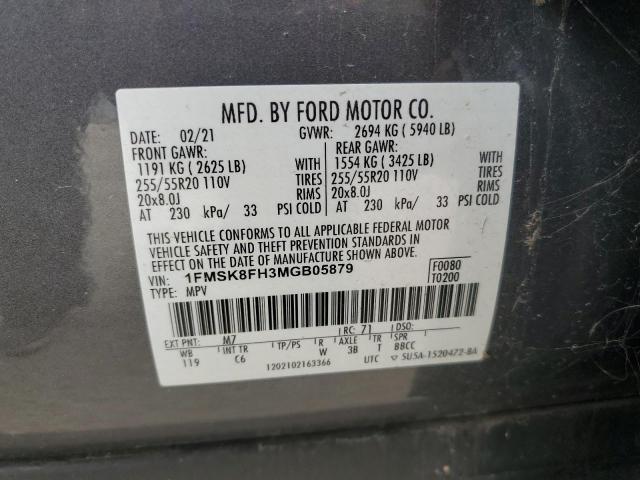 Photo 14 from auction – 2021 FORD EXPLORER L with VIN 1FMSK8FH3MGB05879
