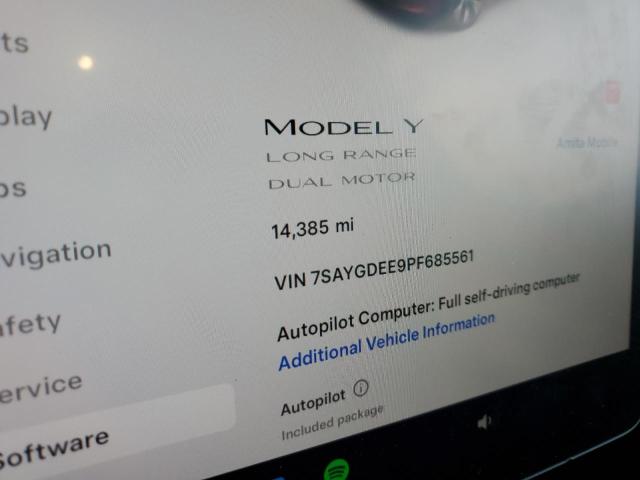 Photo 9 from auction – 2023 TESLA MODEL Y with VIN 7SAYGDEE9PF685561