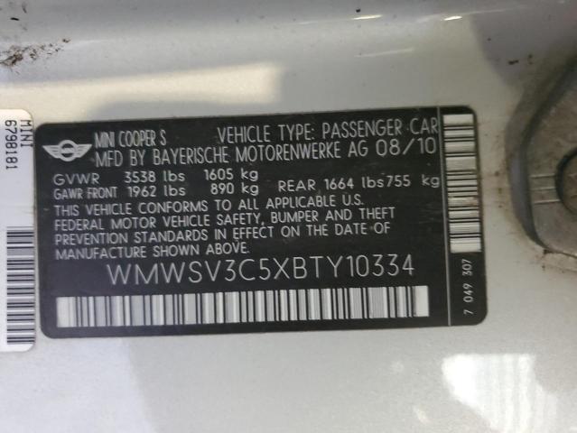 Photo 14 from auction – 2011 MINI COOPER S with VIN WMWSV3C5XBTY10334