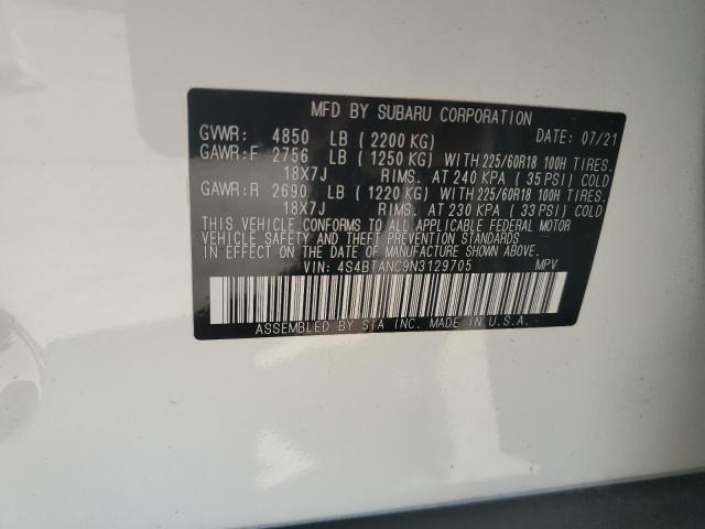 Photo 14 from auction – 2022 SUBARU OUTBACK LI with VIN 4S4BTANC9N3129705