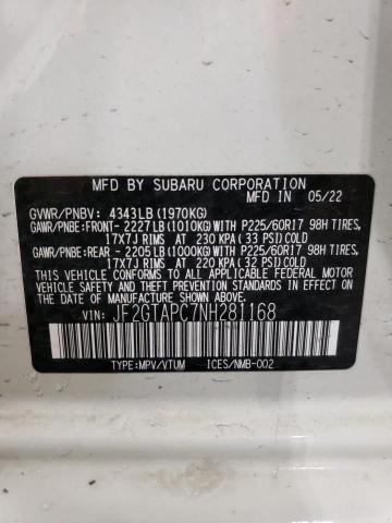 Photo 14 from auction – 2022 SUBARU CROSSTREK with VIN JF2GTAPC7NH281168