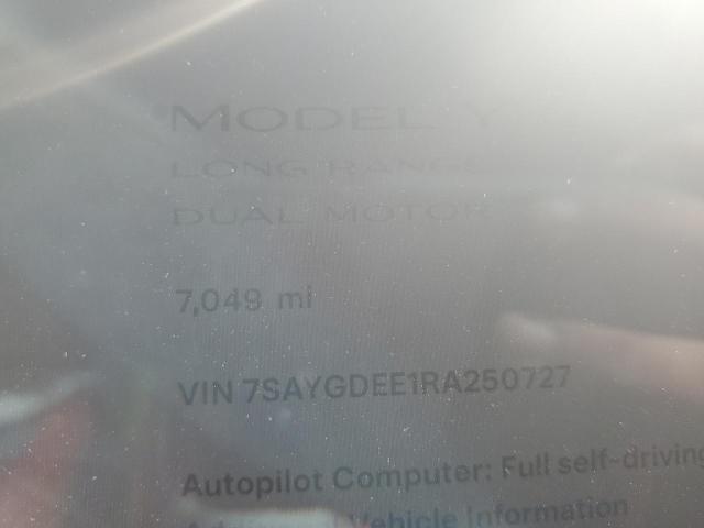 Photo 9 from auction – 2024 TESLA MODEL Y with VIN 7SAYGDEE1RA250727