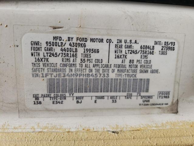 Photo 10 from auction – 1993 FORD ECONOLINE with VIN 1FTJE34M9PHB45733