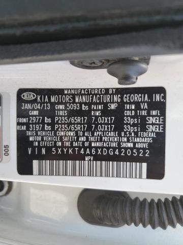 Photo 14 from auction – 2013 KIA SORENTO LX with VIN 5XYKT4A6XDG420522