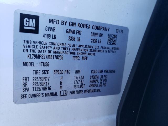 Photo 14 from auction – 2021 CHEVROLET TRAILBLAZE with VIN KL79MPS27MB170205