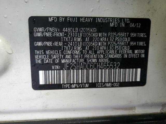 Photo 14 from auction – 2012 SUBARU FORESTER 2 with VIN JF2SHADC6CH465532