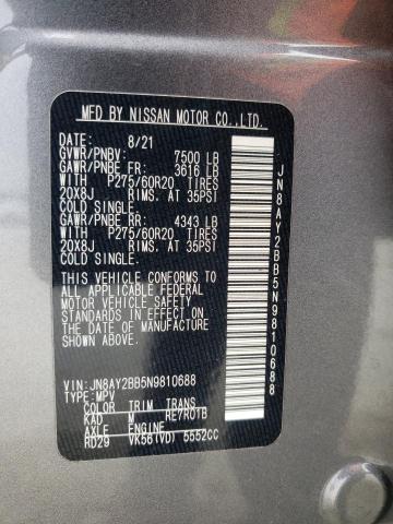 Photo 14 from auction – 2022 NISSAN ARMADA SL with VIN JN8AY2BB5N9810688