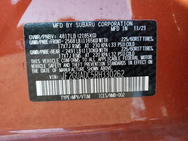 Photo 14 from auction – 2024 SUBARU CROSSTREK with VIN JF2GUADC5RH330262