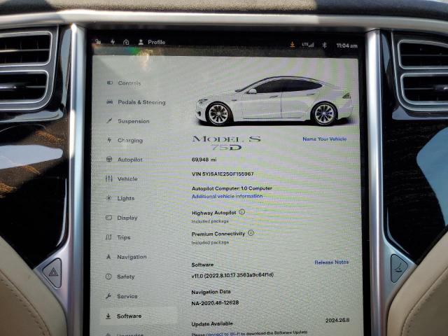 Photo 9 from auction – 2016 TESLA MODEL S with VIN 5YJSA1E25GF155967