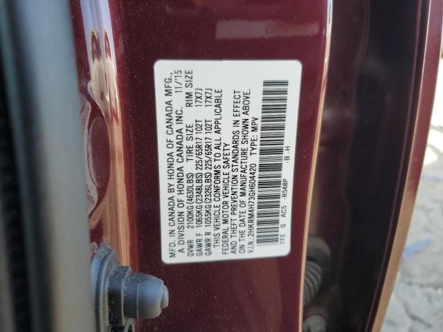 Photo 14 from auction – 2016 HONDA CR-V EXL with VIN 2HKRM4H73GH604420