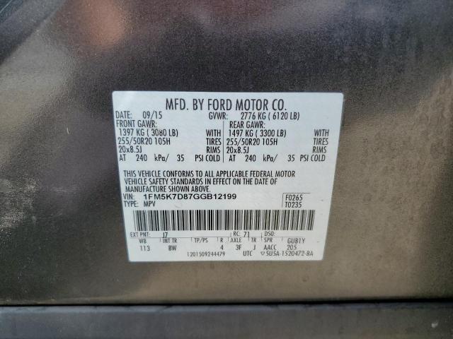 Photo 14 from auction – 2016 FORD EXPLORER X with VIN 1FM5K7D87GGB12199