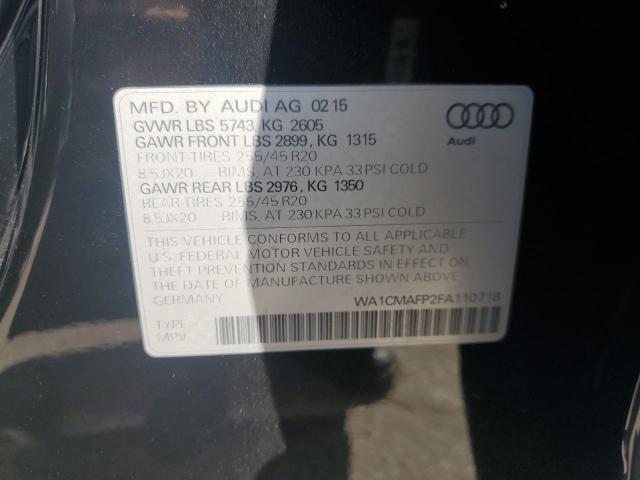 Photo 14 from auction – 2015 AUDI Q5 TDI PRE with VIN WA1CMAFP2FA110718