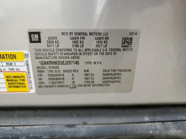 Photo 14 from auction – 2014 CHEVROLET TRAVERSE L with VIN 1GNKRHKD3EJ287145